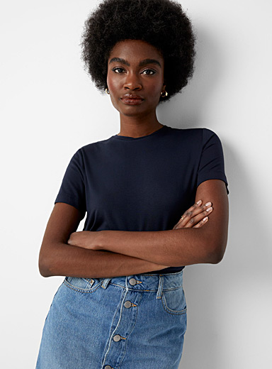 Flowy crew-neck T-shirt