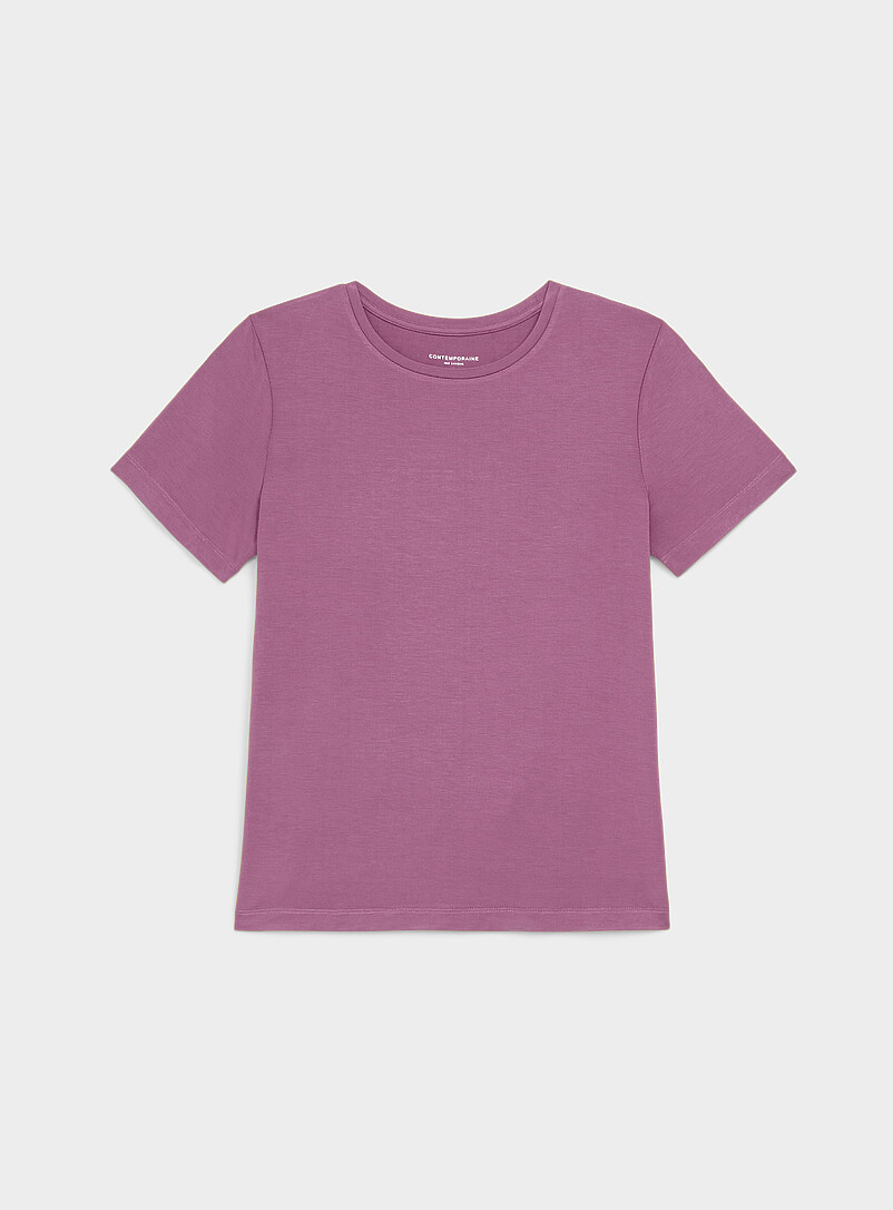 Contemporaine: Le t-shirt fluide col rond Bleu marine - Bleu nuit pour femme