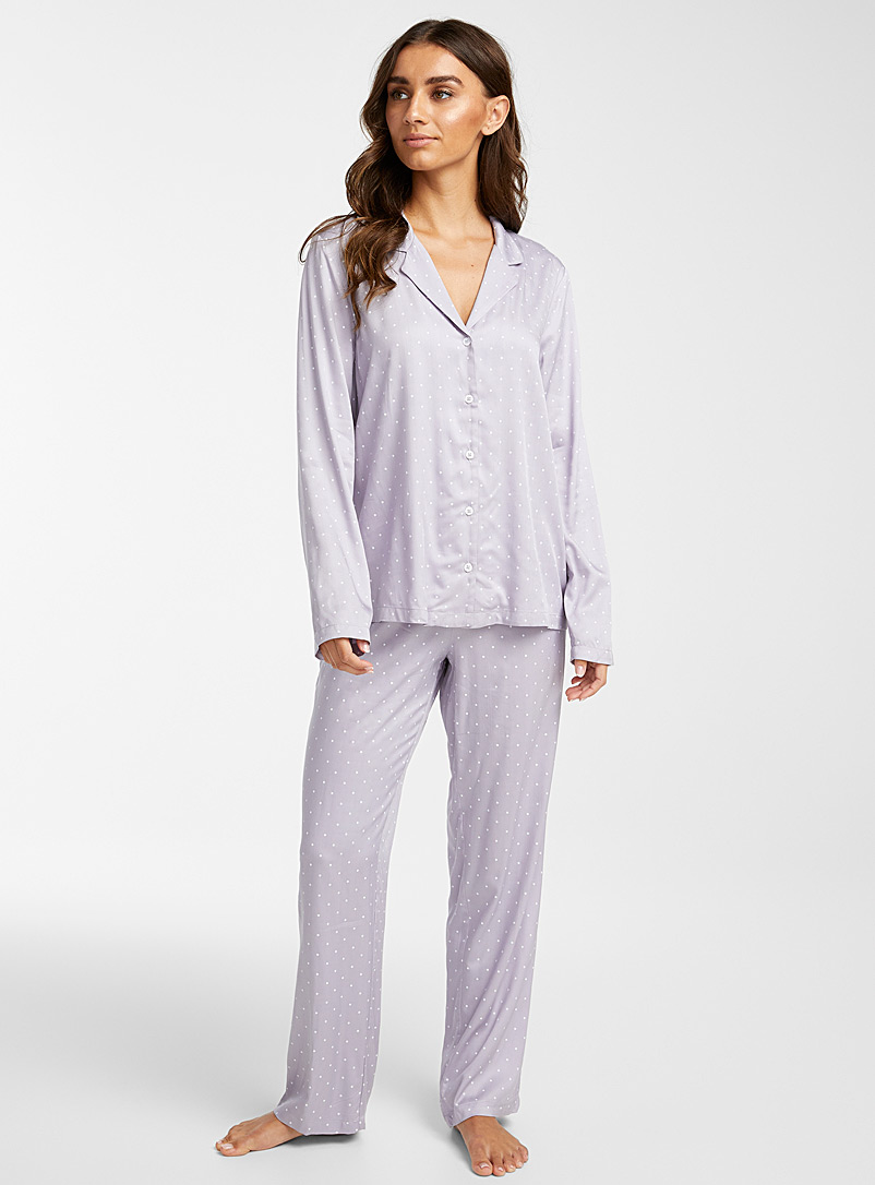 Miiyu: L'ensemble pyjama détente charmante Pourpre pâle pour femme