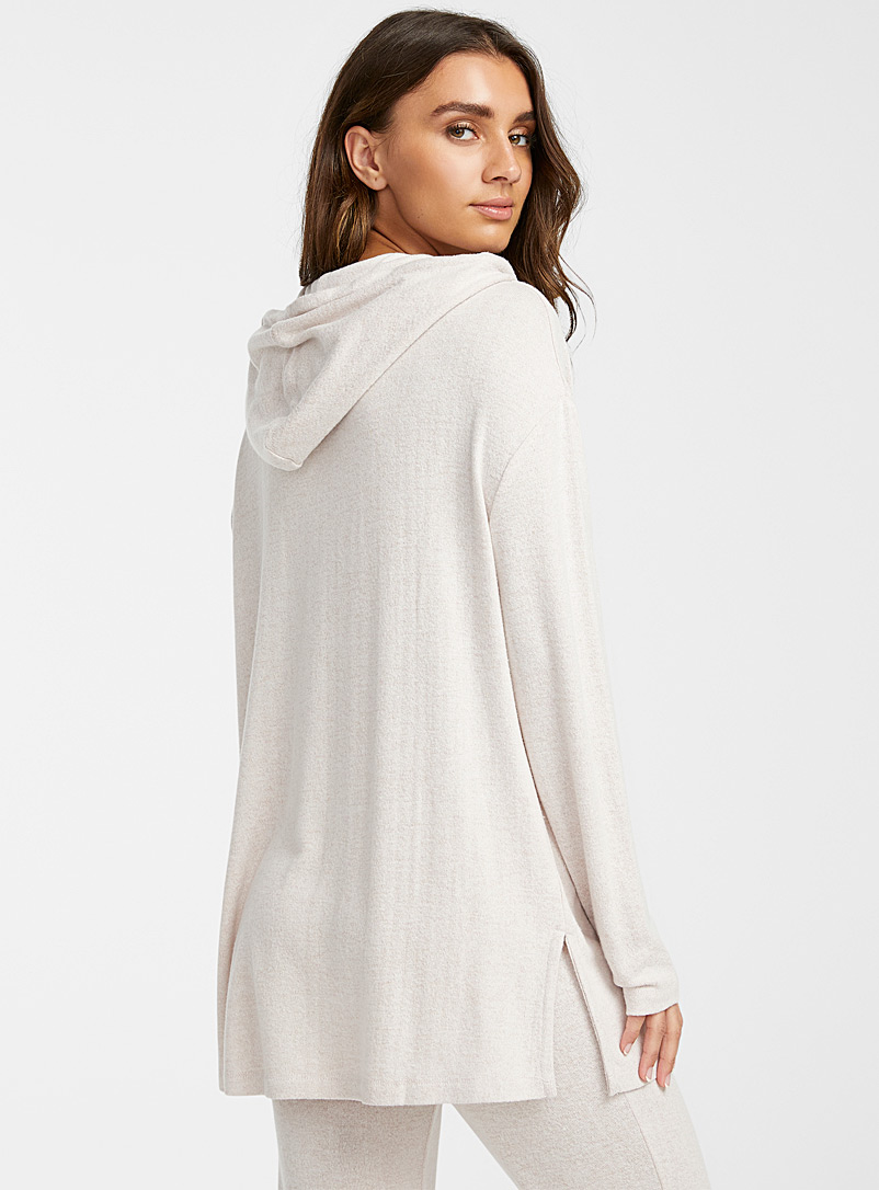 Miiyu Charcoal Heather grey hooded sweater for women