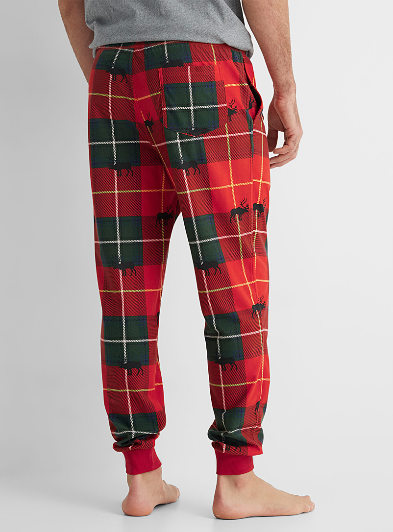 Le 31 Red Winter-print lounge joggers for men