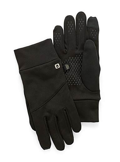 I.FIV5 Black Recycled polyester multifunctional gloves for men