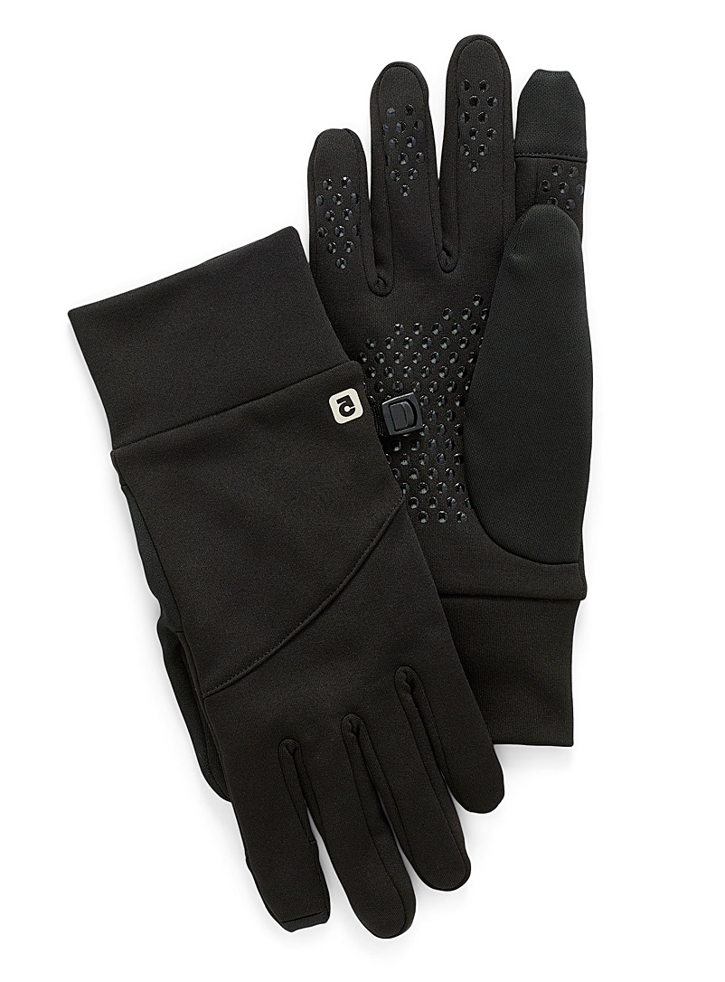 I.FIV5 Black Recycled polyester multifunctional gloves for women