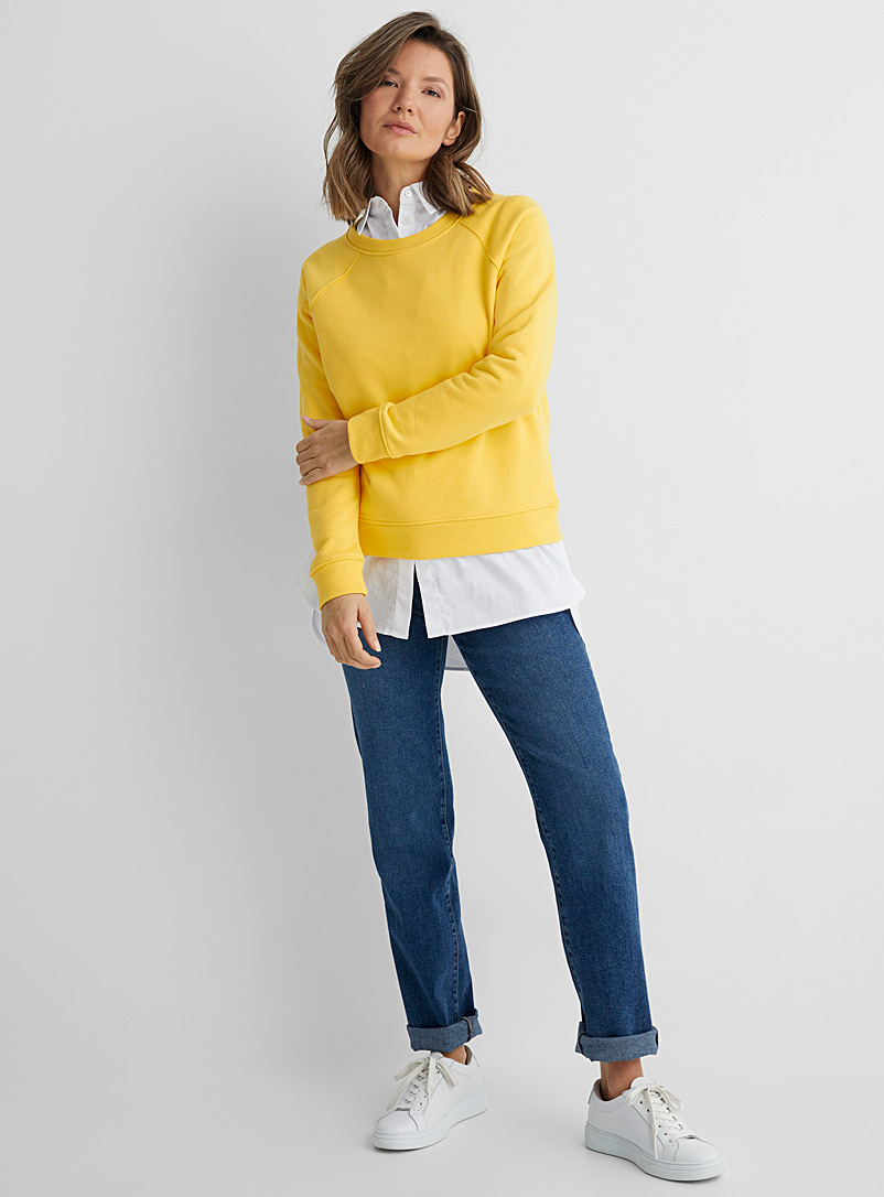Contemporaine Medium Yellow Raglan crew-neck sweatshirt for women