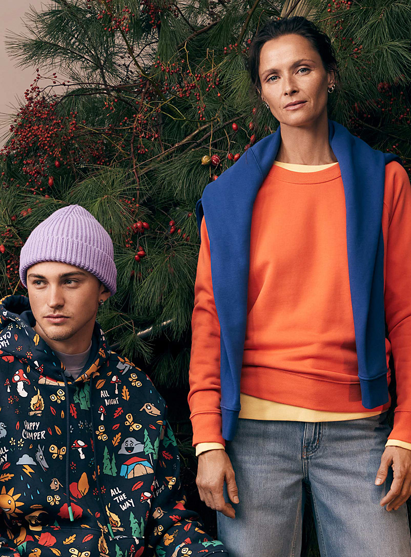 Contemporaine Orange Raglan crew-neck sweatshirt for women