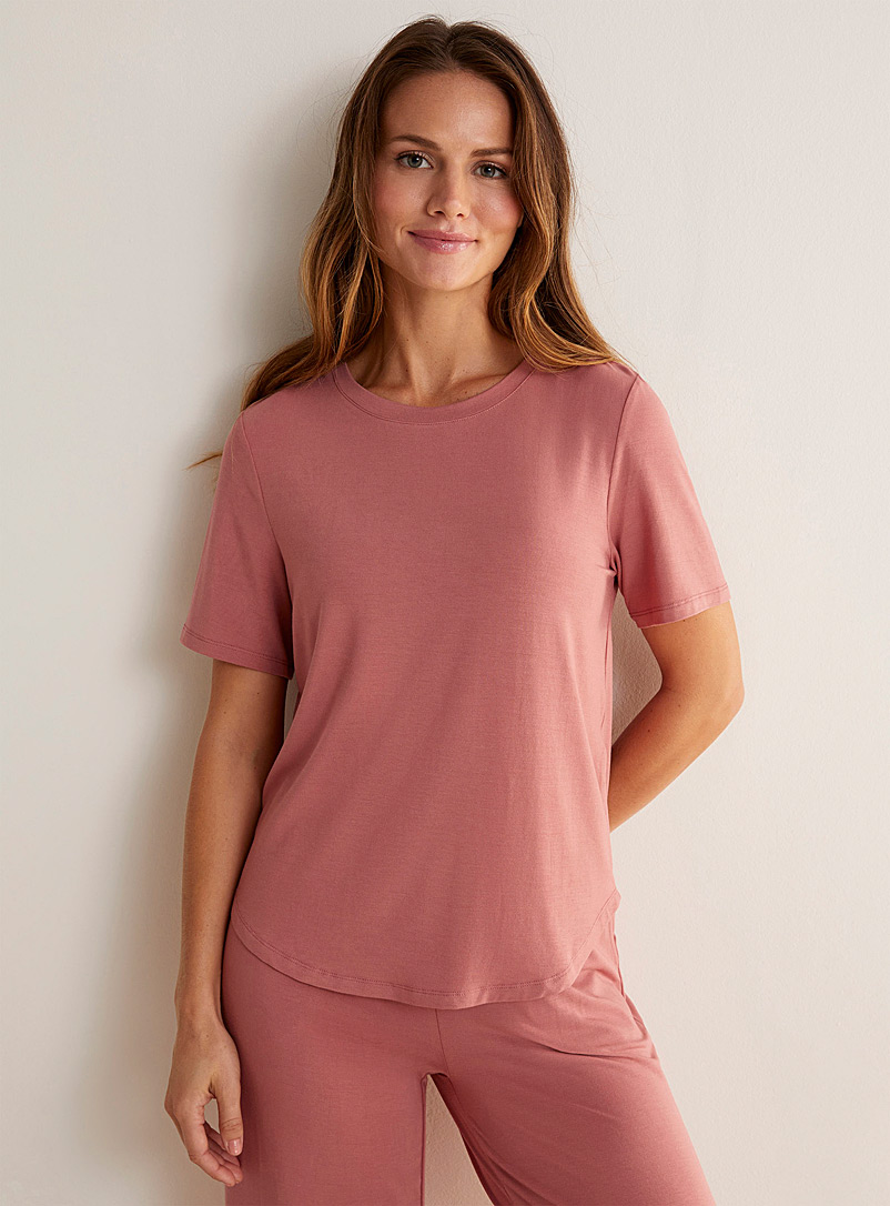 Miiyu: Le t-shirt détente fluide en modal Rose moyen pour femme