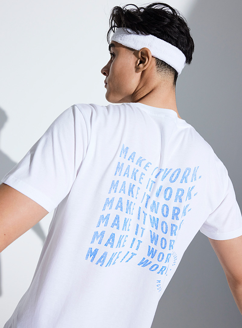 I.FIV5: Le t-shirt logo Mode Science Sportive Blanc à motifs pour homme
