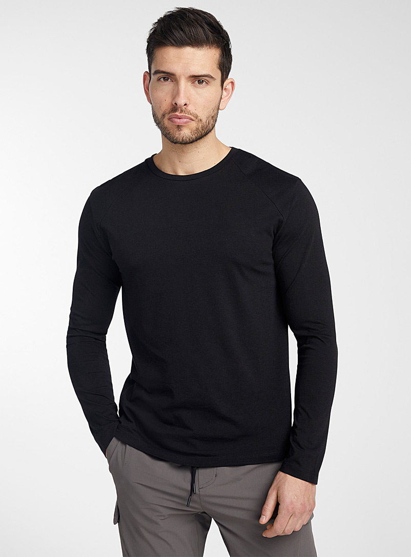 I.FIV5: Le t-shirt manches longues raglan Noir pour homme