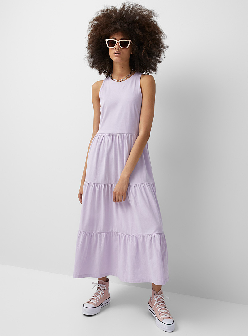 Twik Lilacs Organic cotton sleeveless peasant dress for women