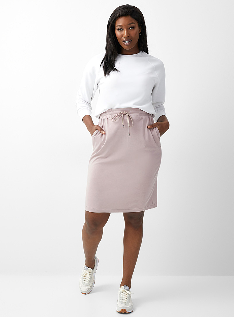 Contemporaine Dusky Pink Chic jersey elastic-waist skirt for women