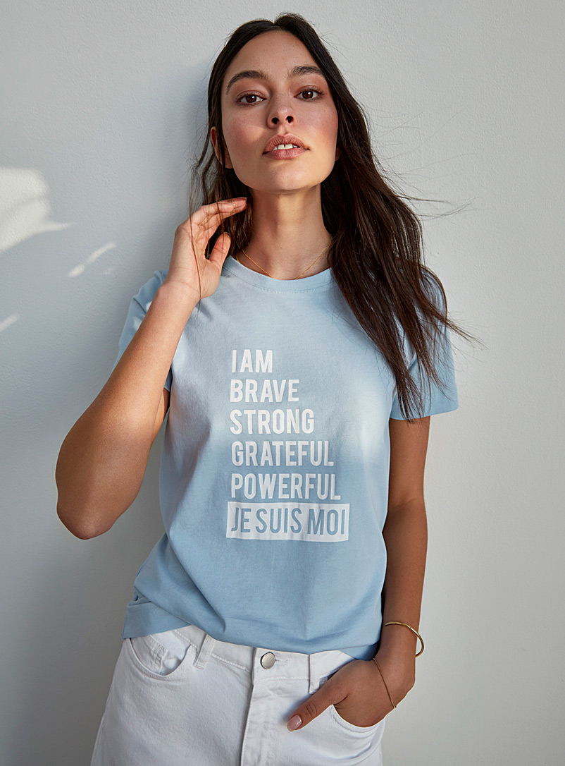 Contemporaine: Le t-shirt ode aux femmes Bleu pâle-bleu poudre pour femme