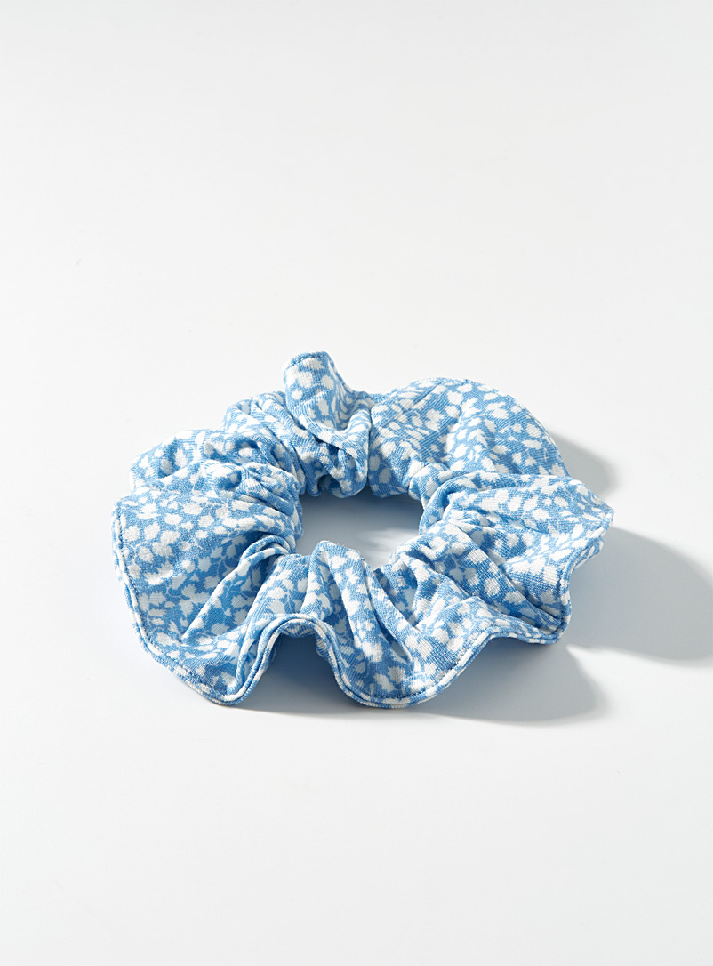 Simons Baby Blue Glenjade scrunchie Made with Liberty Fabric for women