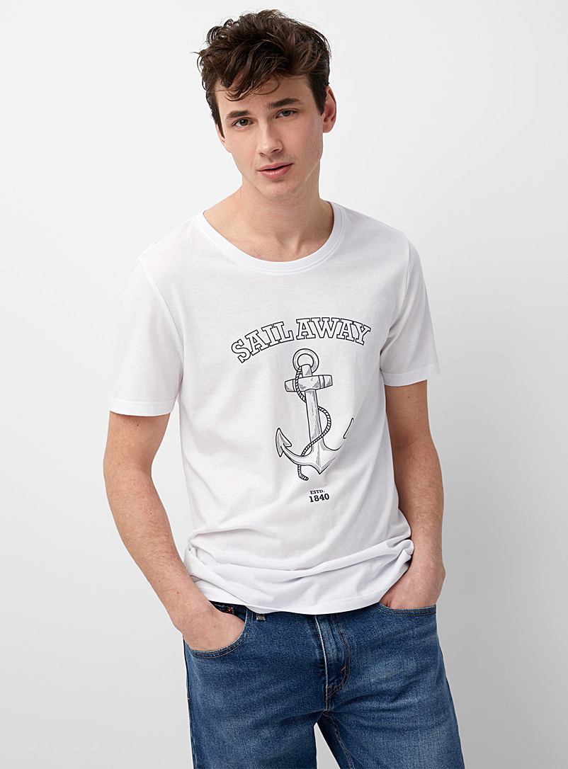 Le 31 White Maritime T-shirt for men