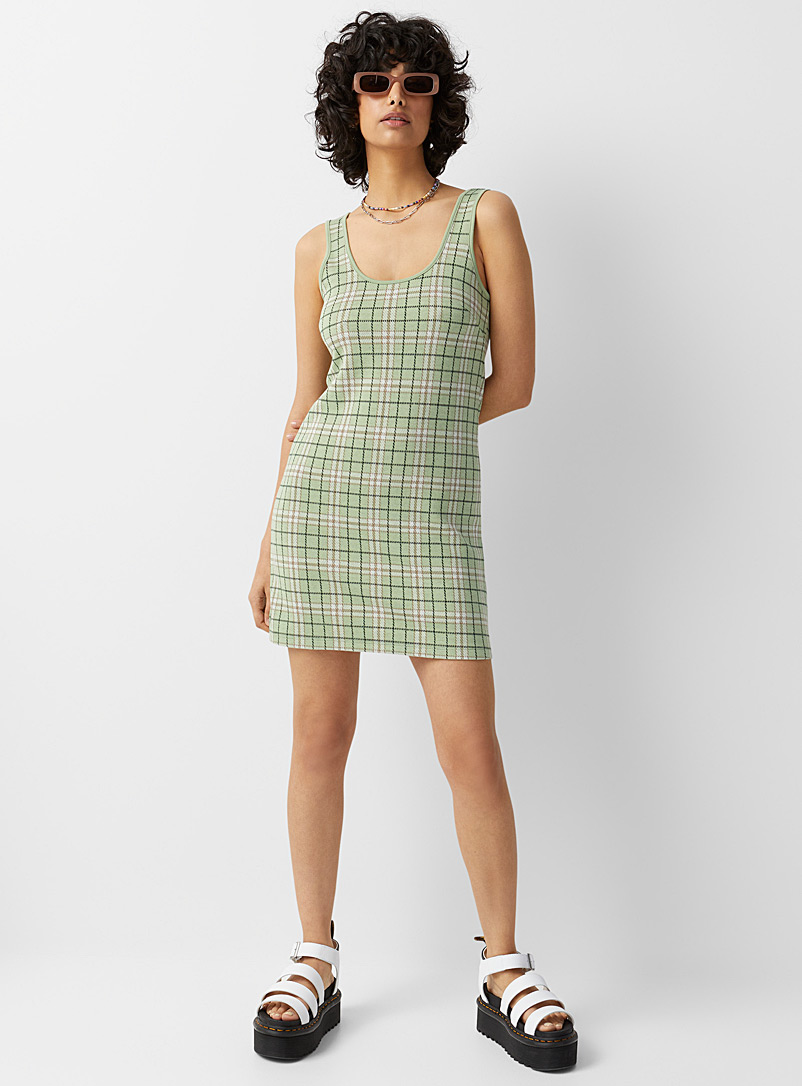 Twik Patterned Green Geometric print knit dress for women