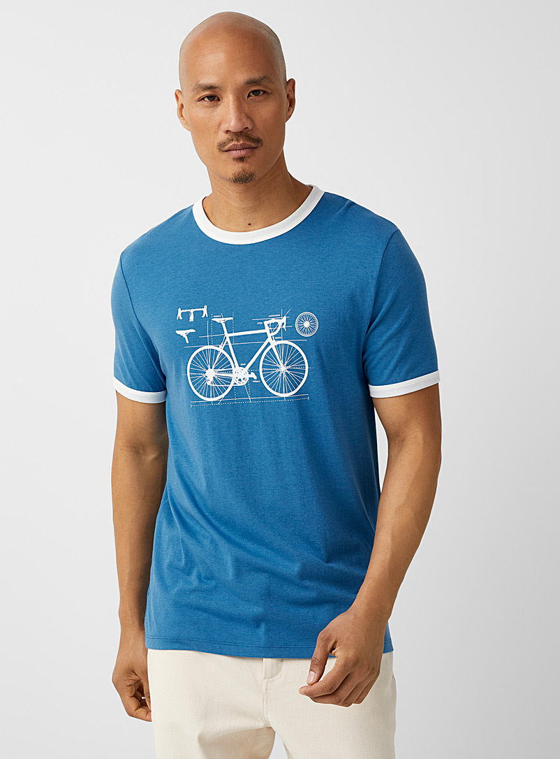 Le 31 Blue Retro bike T-shirt for men