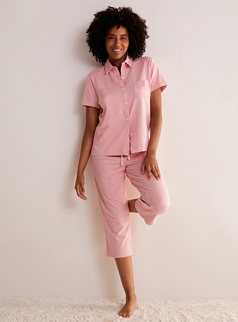 Miiyu Coral Cotton-modal pyjama set for women