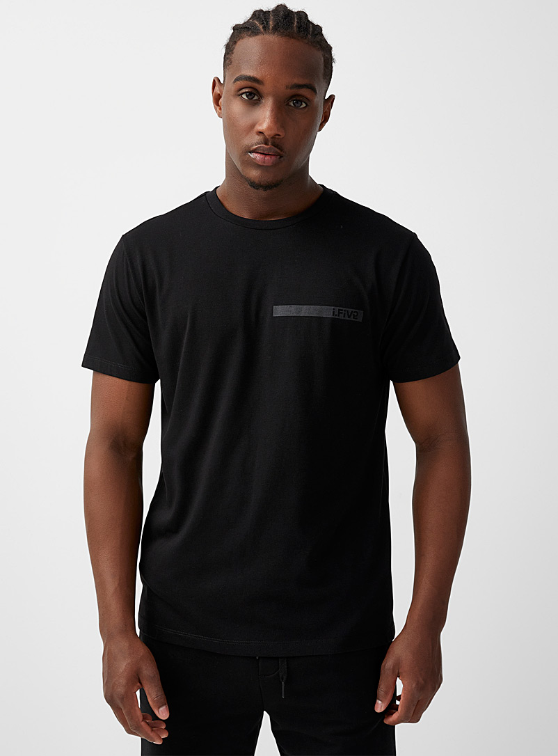 I.FIV5: Le t-shirt carré logo encadré Noir pour homme
