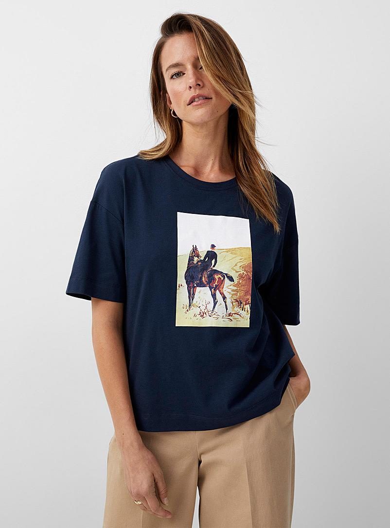 Contemporaine Marine Blue Animal art T-shirt for women
