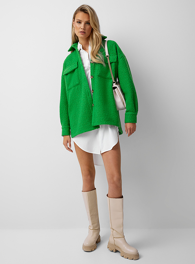 Icône Green Utilitarian sherpa overshirt for women