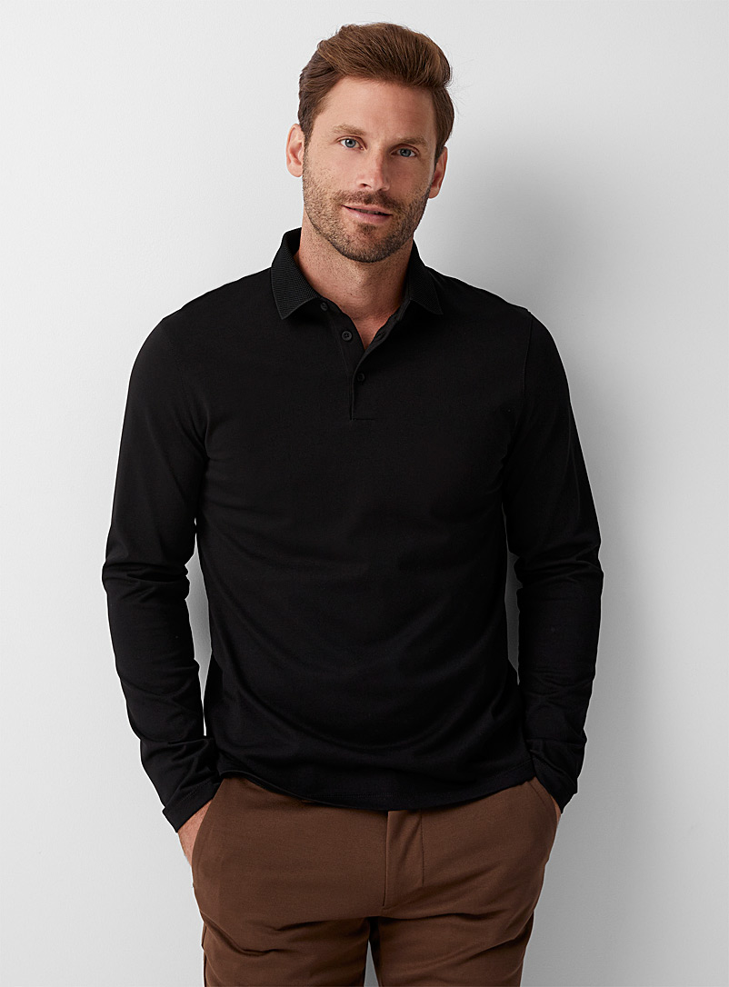 Le 31 Black COOLMAX* piqué-collar polo Innovation collection for men