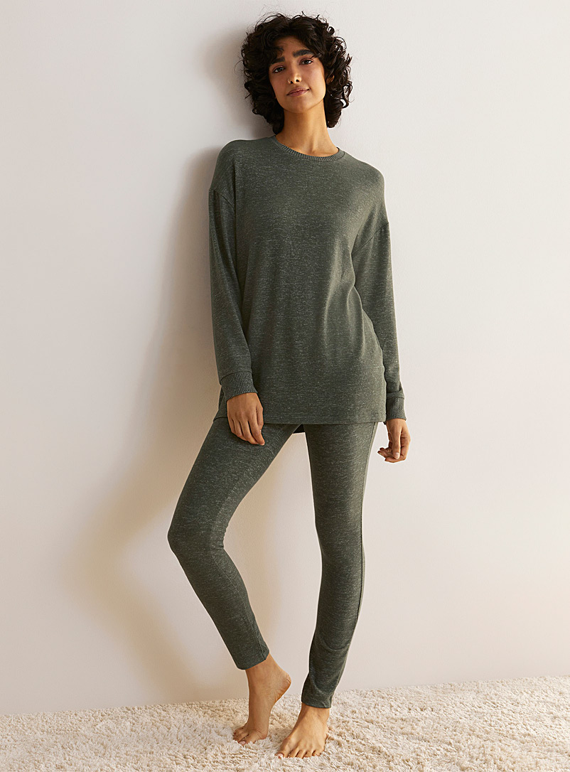 Miiyu x Twik Mossy Green Soft heathered knit legging for women