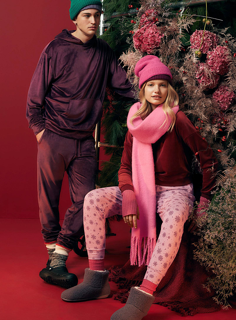 Miiyu x Twik: Le jogger doux tricot ambiance hivernale Rose pour femme