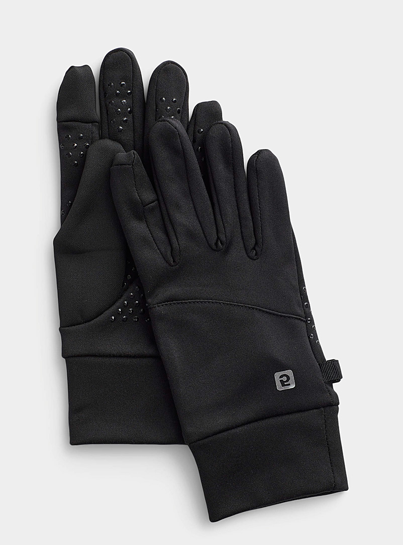 I.FIV5: Le gant multifonction polyester recyclé Noir pour femme