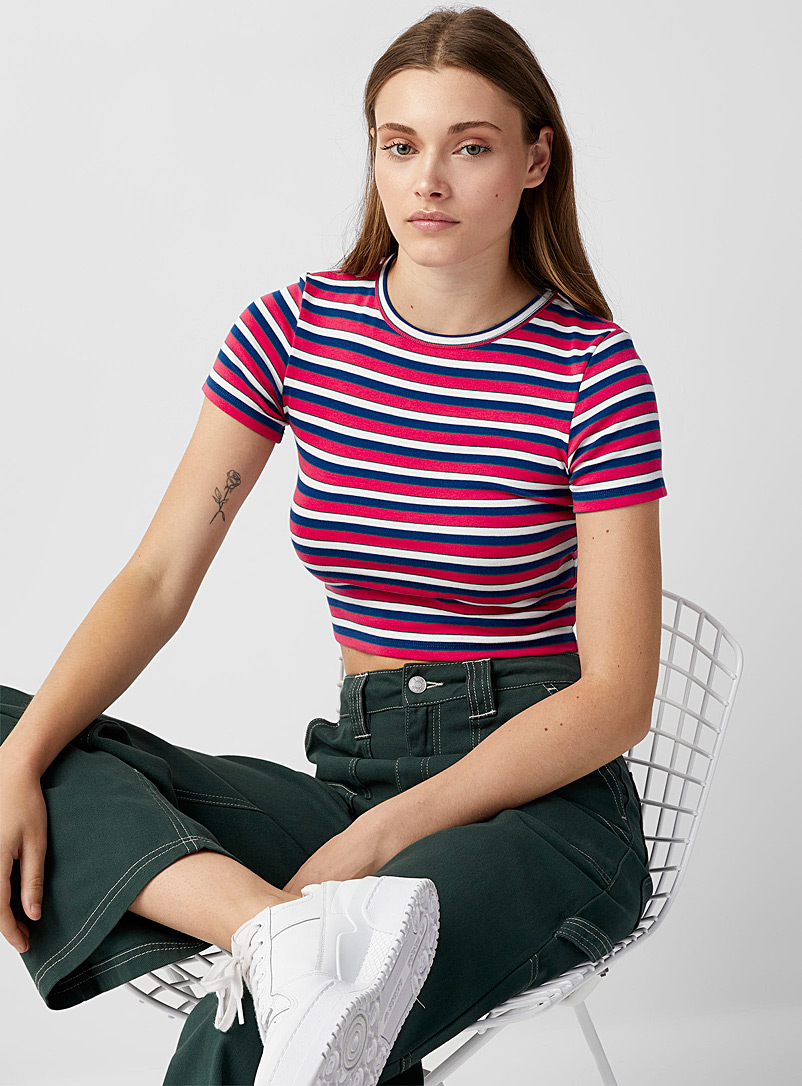 Twik Green Mini striped T-shirt for women