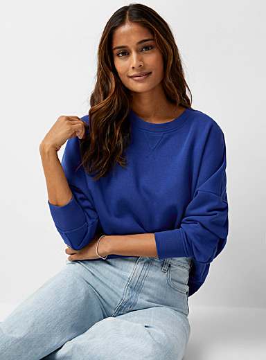 Contemporaine Sapphire Blue Loose crew-neck sweatshirt for women