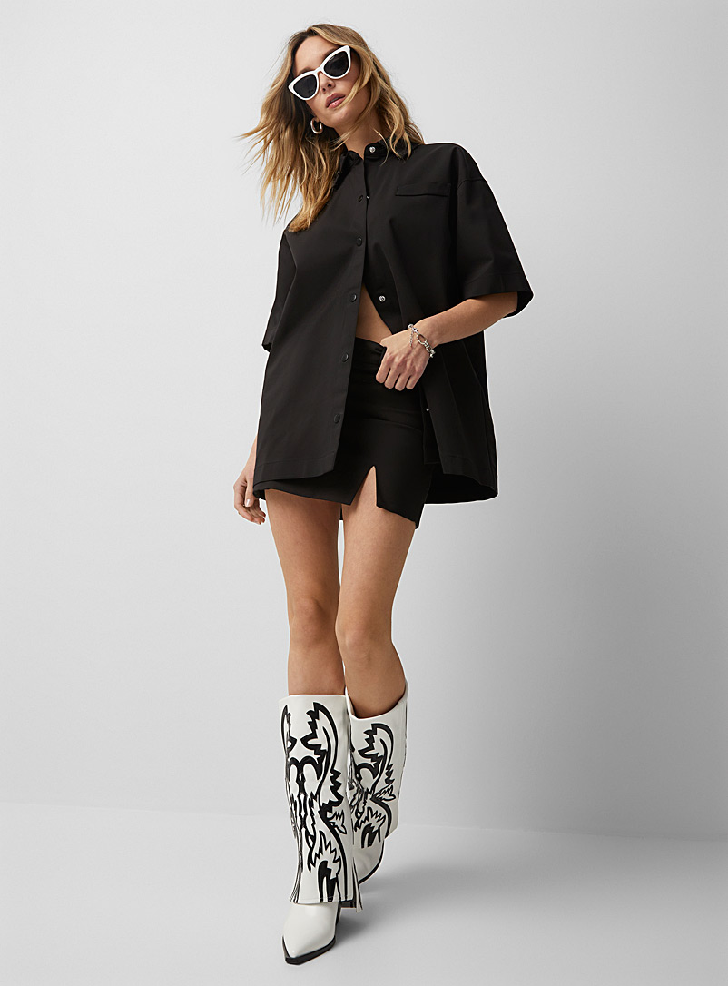 Icône Black Mini-slit miniskirt for women