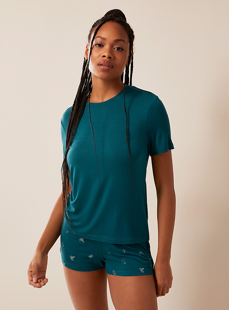 Miiyu x Twik: Le t-shirt détente douce viscose Sarcelle - Turquoise pour femme