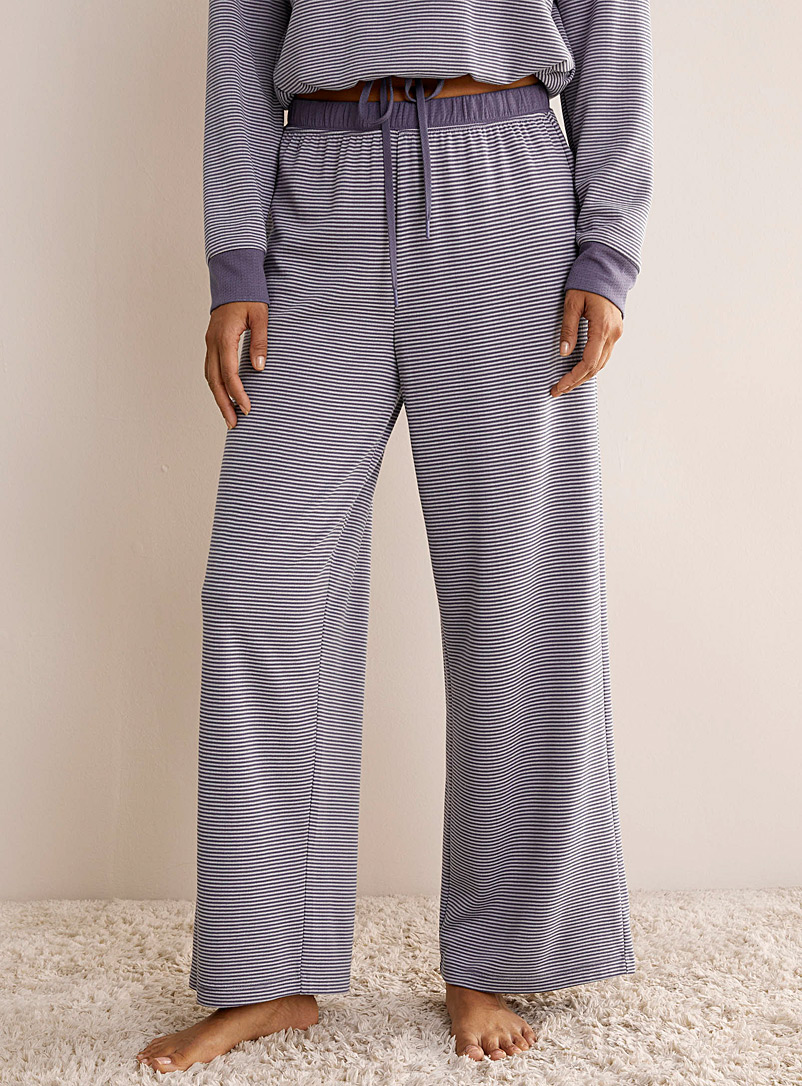 Miiyu Blue Double-faced lounge pant for women