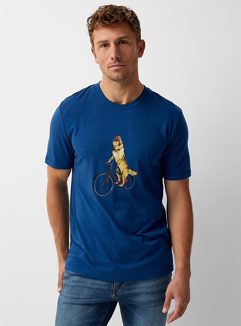 Le 31 Marine Blue Bike T-shirt for men