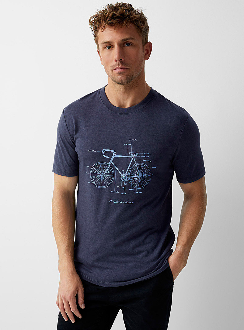 Le 31 Dark Blue Bike T-shirt for men