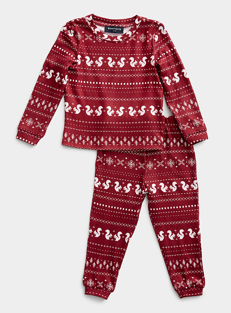 Miiyu Assorted red  Rustic pattern pyjama set In support of Food Banks Canada Kids - unisex for women