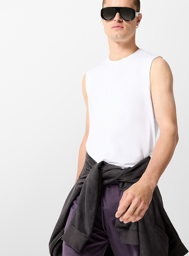 I.FIV5: Le t-shirt sans manches ultradoux Bleu marine - Bleu nuit pour homme