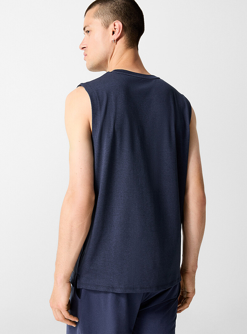 I.FIV5: Le t-shirt sans manches ultradoux Bleu marine - Bleu nuit pour homme