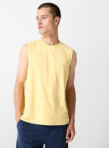 I.FIV5: Le t-shirt sans manches ultradoux Jaune citron - Canari pour homme