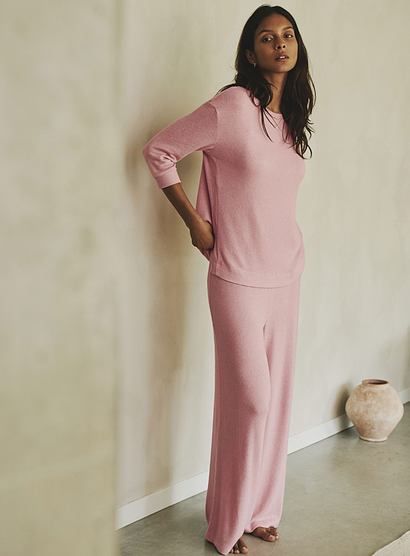 Miiyu Pink Glittering wide-leg lounge pant for women