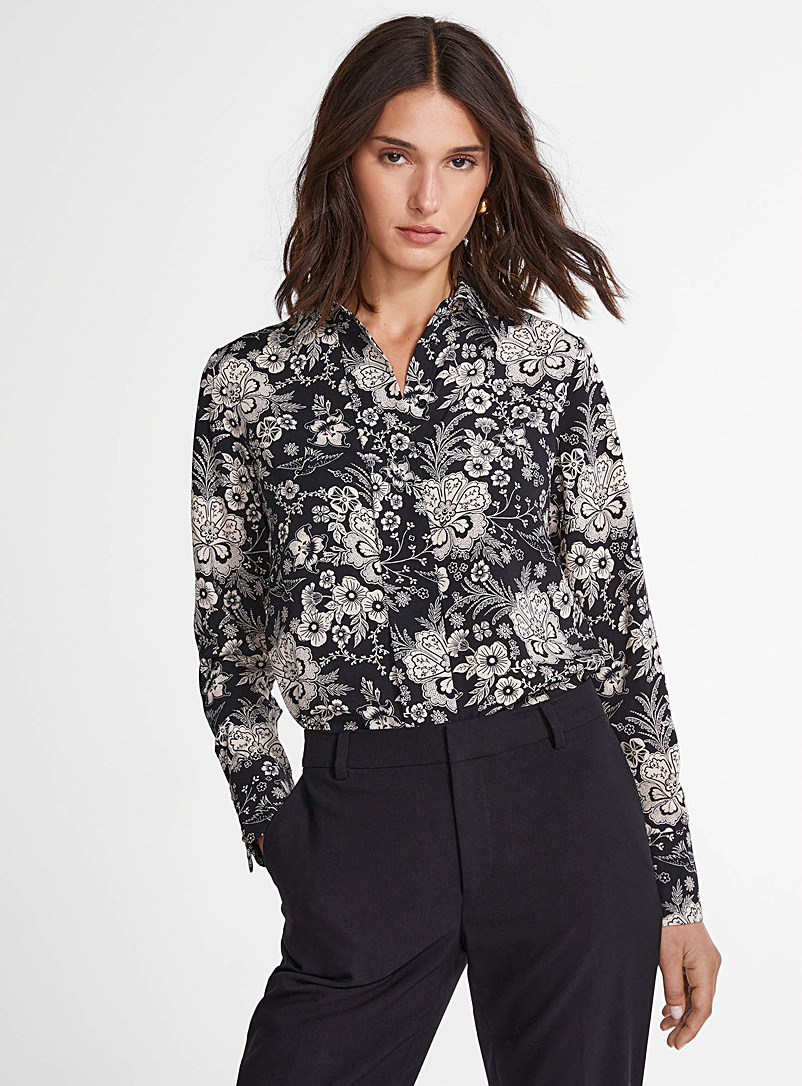 Chemise en Soie Imprimé Zèbre Et Serpent en Noir pour homme | Roberto Cavalli Chemise en Soie Imprimé Zèbre Et Serpent en Noir pour homme | Roberto Cavalli