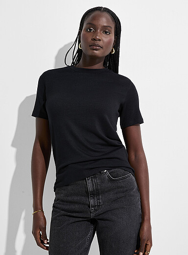 Le t-shirt manches courtes tricot souple