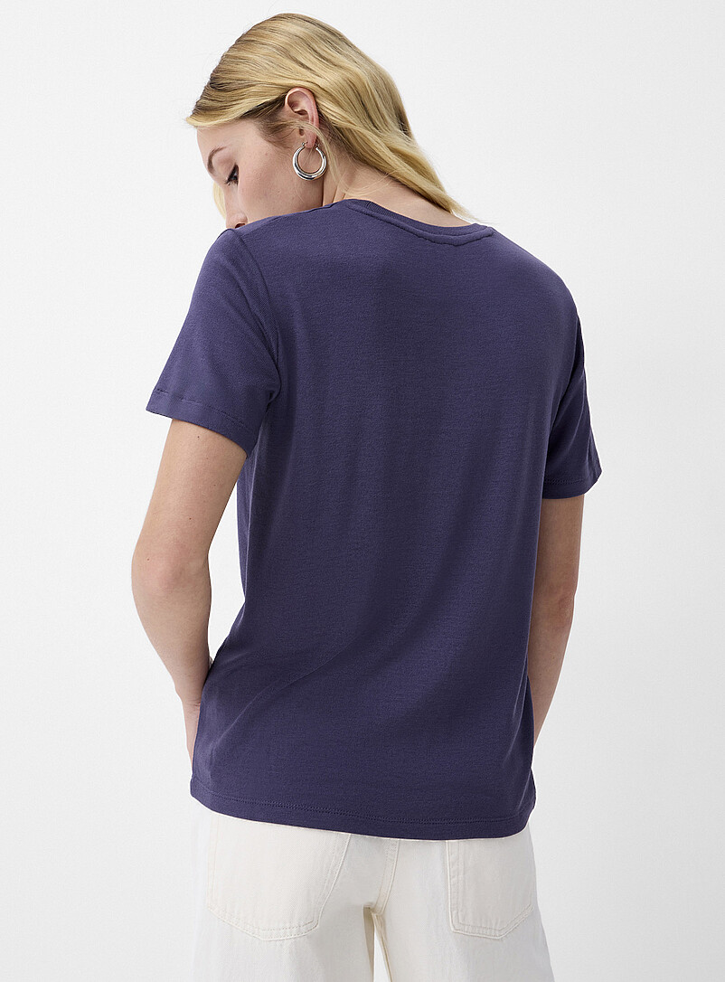 Ic&ocirc;ne Black Short-sleeve supple knit T-shirt for women