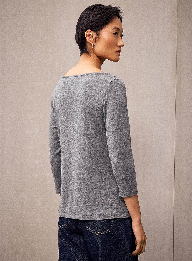 Contemporaine: Le t-shirt doux manches 3/4 Blanc pour femme