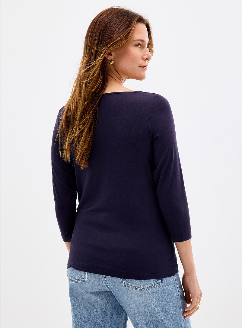 Contemporaine: Le t-shirt doux manches 3/4 Blanc pour femme