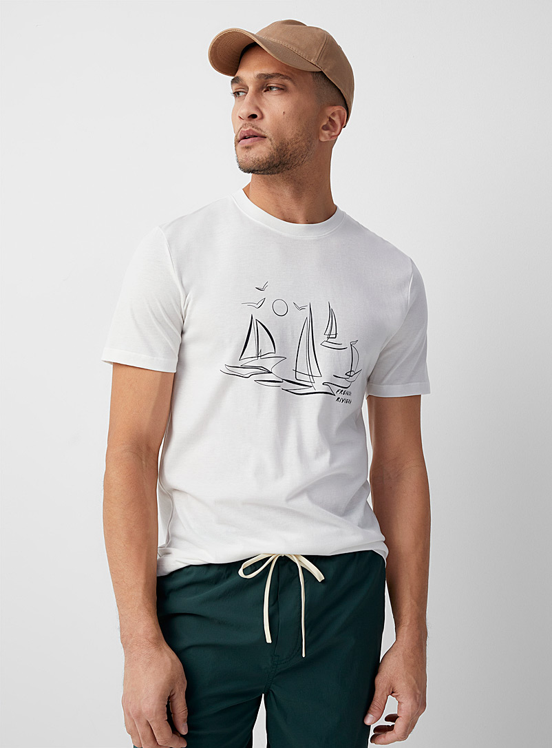 Le 31 Off White Nautical club T-shirt Standard fit for men