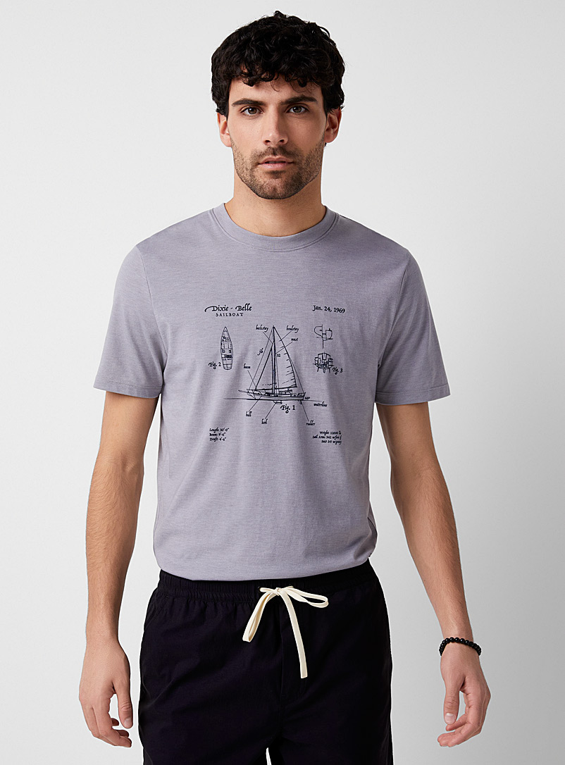 Le 31: Le t-shirt club nautique Coupe standard Gris pour homme