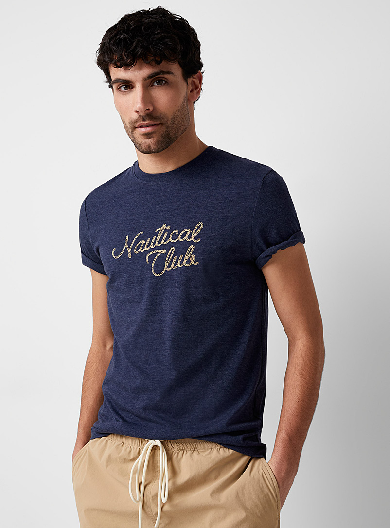 Le 31 Navy/Midnight Blue Nautical club T-shirt Standard fit for men