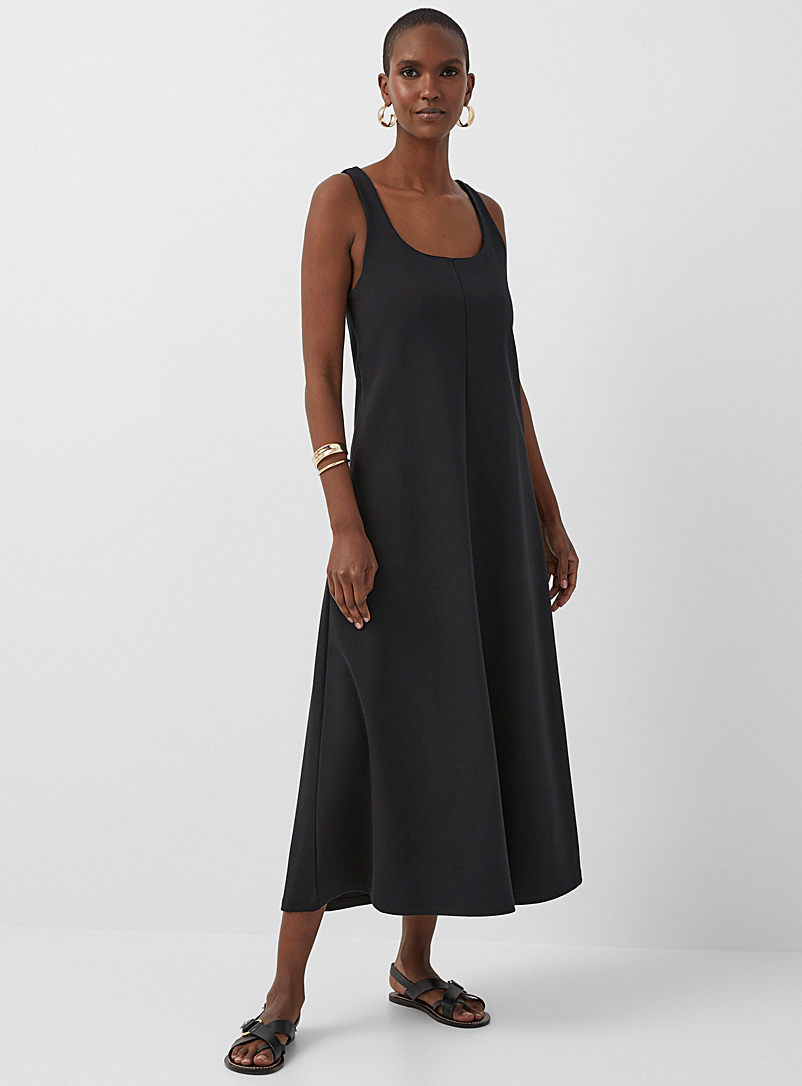 Contemporaine Black Square-neck sleek dress for women