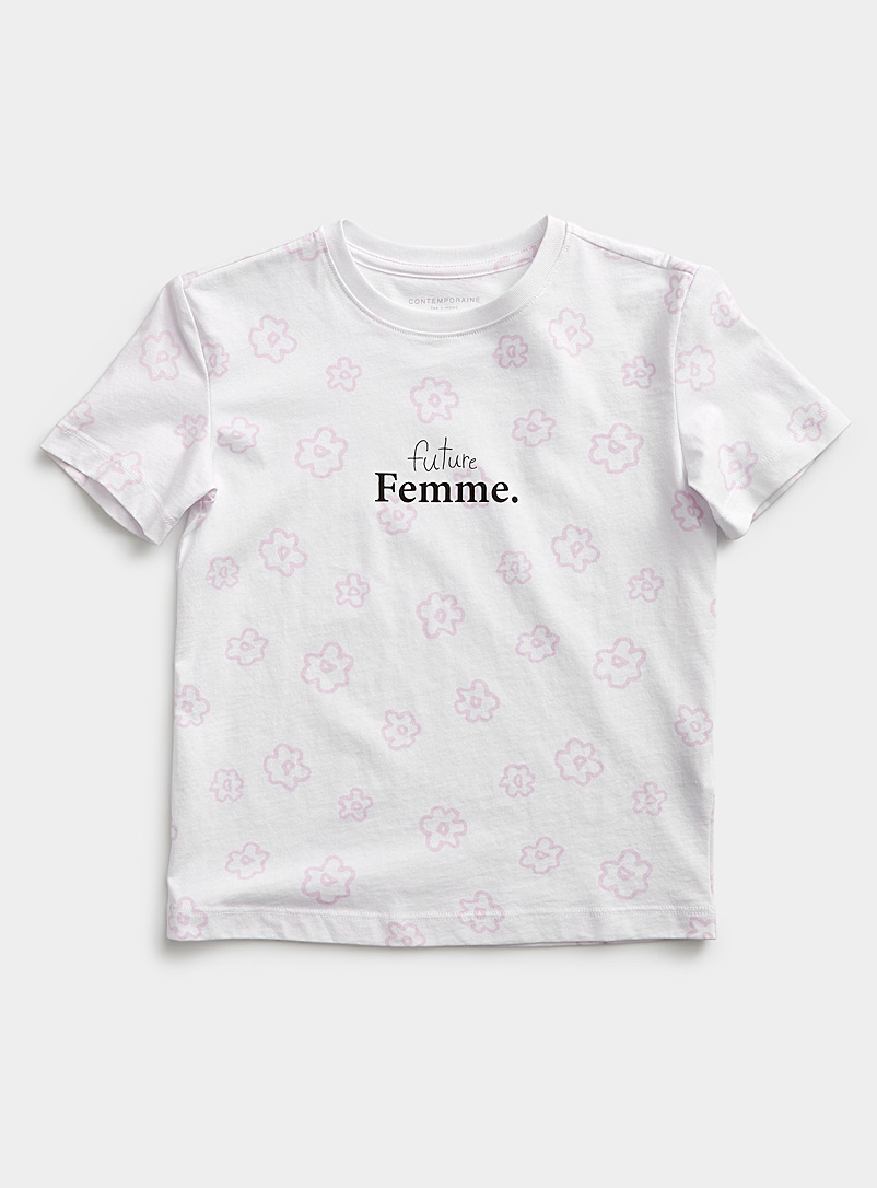 Contemporaine Patterned White Future woman T-shirt Kids for women