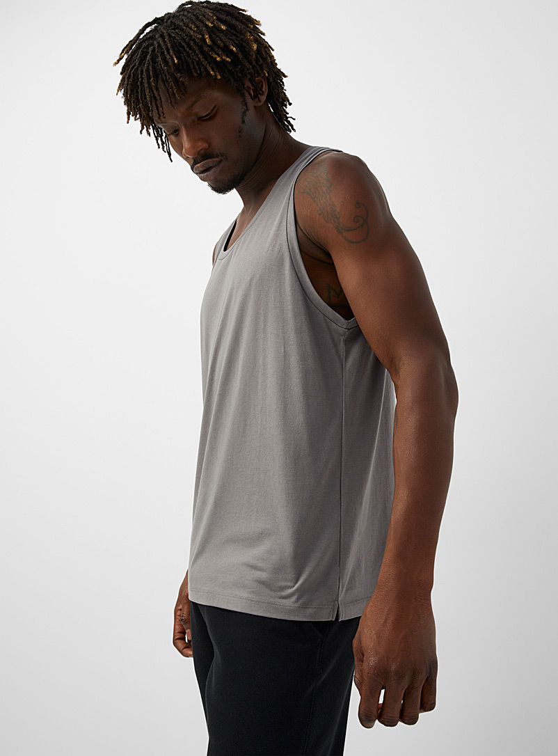 Le 31 Gray Eco-friendly jersey tank Comfort fit for men